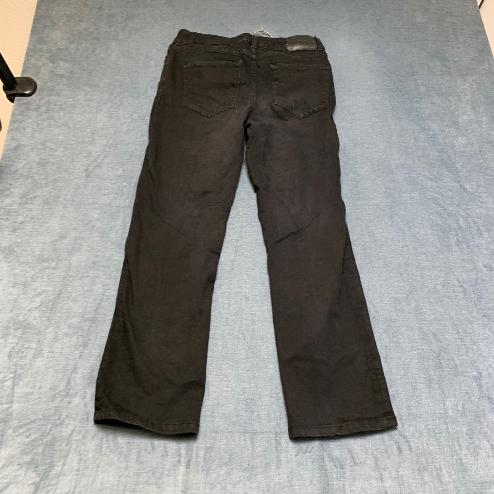 Tahari Jeans Womens 10/30 Black Denim Straight Leg Medium Wash 5-Pockets Casual